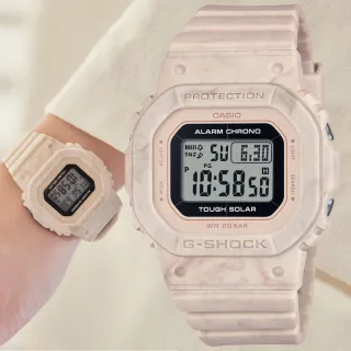 【CASIO 卡西歐】G-SHOCK WOMEN 大理石紋理 方形電子太陽能腕錶 畢業禮物 送禮 推薦(GMS-S5600RT-4)