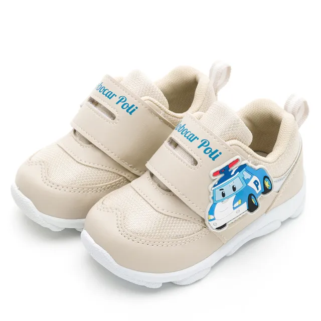 【POLI 波力】童鞋 波力 輕量運動鞋/透氣 輕量 舒適 台灣製 奶茶色(POKB46201)