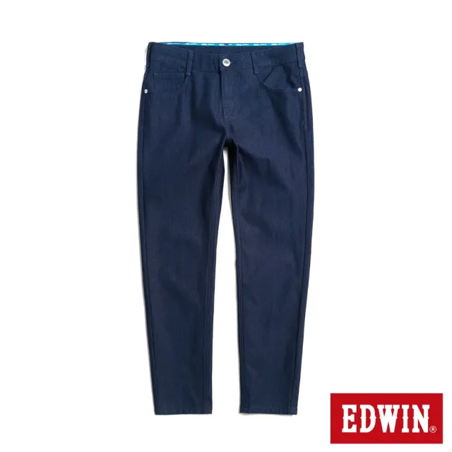 【EDWIN】男裝 冰河玉斜紋 迦績JERSEYS 超彈力極窄丹寧直筒褲(原藍色)