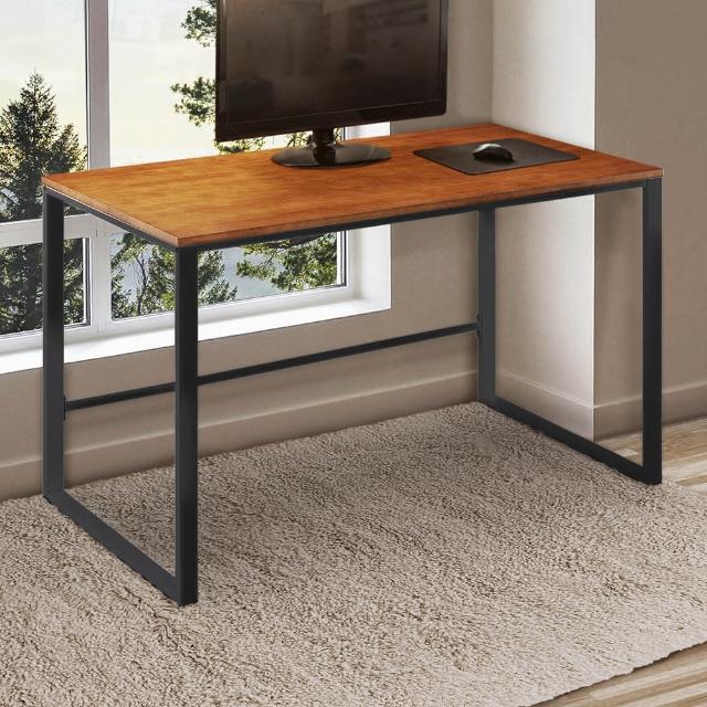 【Hampton 漢汀堡】萊特實木書桌柚木色-120cm-黑腳(DIY/實木/書桌/工作桌/電腦桌/辦公桌/工業風)