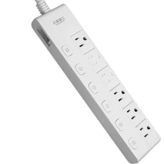 【太星電工】蓋安全七開六插滑蓋電腦線/3P 6尺(OCJ76306)