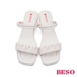 【A.S.O 阿瘦集團】BESO韓系美型羊皮V字車線兩穿涼鞋(多色任選)