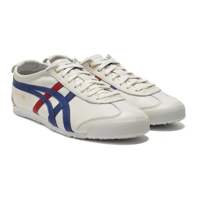 【Onitsuka Tiger】鬼塚虎 官方旗艦店 MEXICO 66 休閒鞋 白底紅藍邊(1183B511-100)