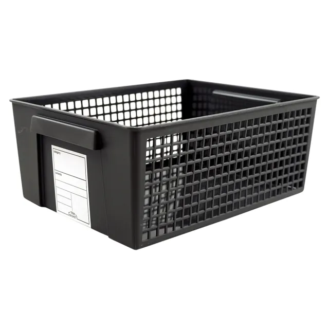 【GOOD LIFE 品好生活】日本製 多用途可書寫28.7x21.5cm小物收納籃（黑）(日本直送 均一價)