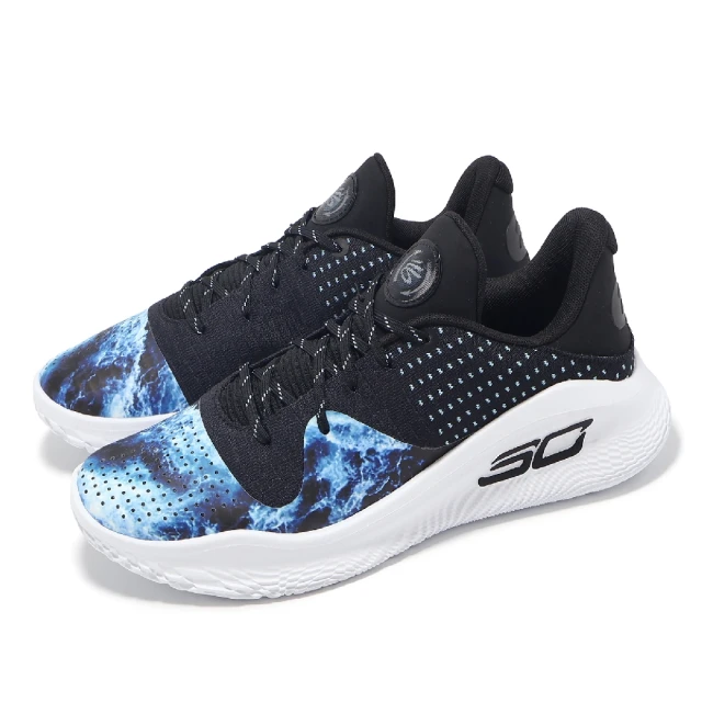 UNDER ARMOURUNDER ARMOUR 籃球鞋 Curry 4 Low Flotro DW 男鞋 黑 藍 Dark Water 咖哩 運動鞋(3028115001)