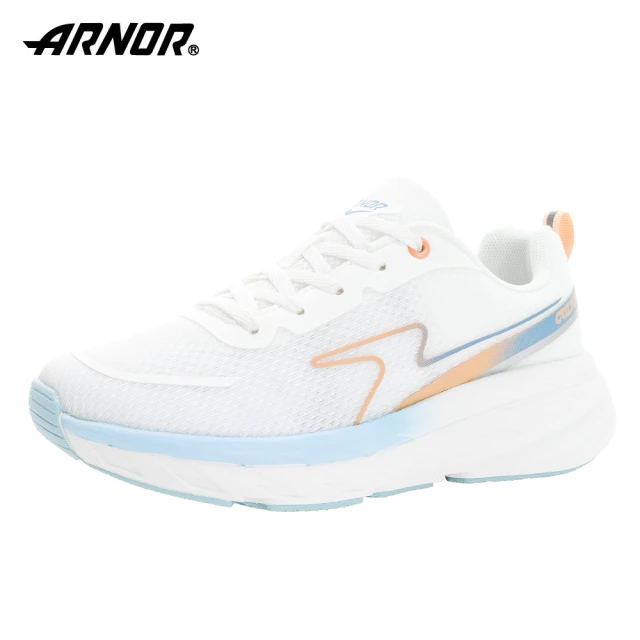 ARNORARNOR 阿諾-3E寬楦輕量緩震慢跑鞋/女 透氣 增高 緩震 運動 路跑 氧氣白(ARWR42049)