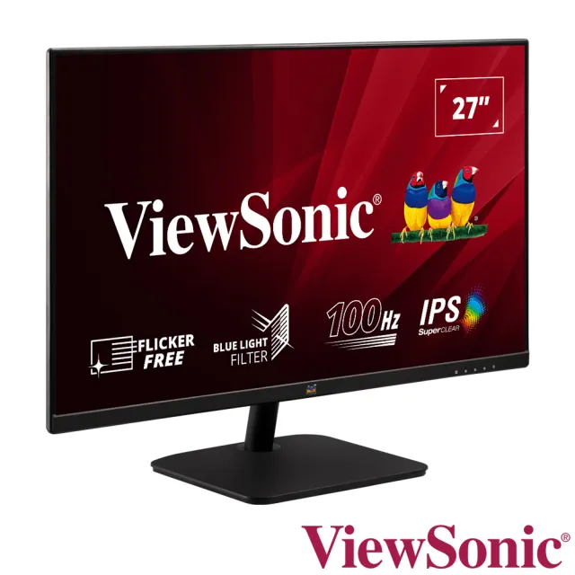 【ViewSonic 優派】(2入組)VA2732-MH  27型 IPS 100Hz 護眼電腦螢幕(內建喇叭/1ms)