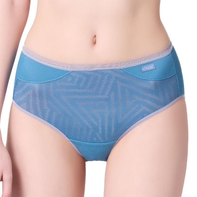 【Swear 思薇爾】律洞感系列M-3XL涼感中腰三角女內褲(光電藍)