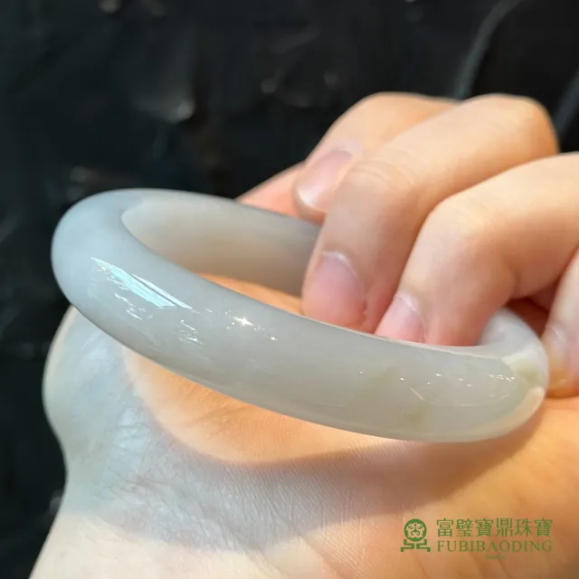 【Fubibaoding jeweler 富璧寶鼎珠寶】白糯種福鐲(天然緬甸 翡翠 手鐲 玉鐲 台灣圍#17.3)