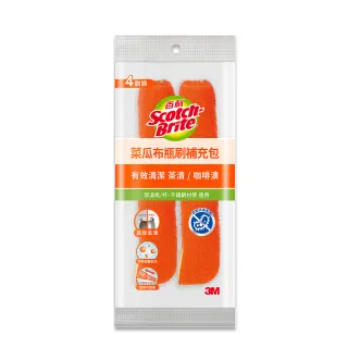 【3M】百利菜瓜布瓶刷-橘-4入補充包