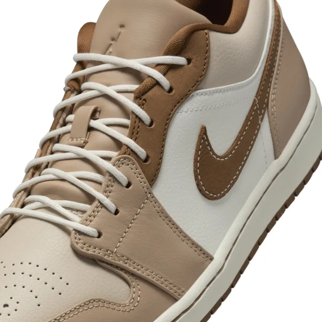 【NIKE 耐吉】運動鞋 休閒鞋 男鞋 AIR JORDAN 1 LOW SE Tan Brown 棕褐色 牛奶糖 雕花 AJ1(HF5753221)