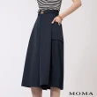 【MOMA】造型腰帶打褶寬褲(深藍色)