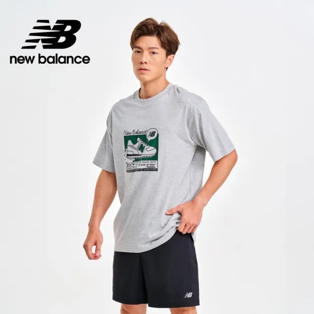 【NEW BALANCE】NB 棉質插畫短袖上衣_MT41593AG_男性_灰色(美版 版型偏大)