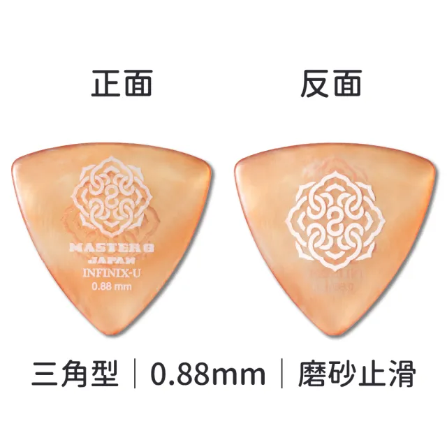 【Master8】INFINIX-U 磨砂防滑 TR三角型6片裝 -吉他匹克PICK - 日本製(獨家複合式材料INFINIX-U)