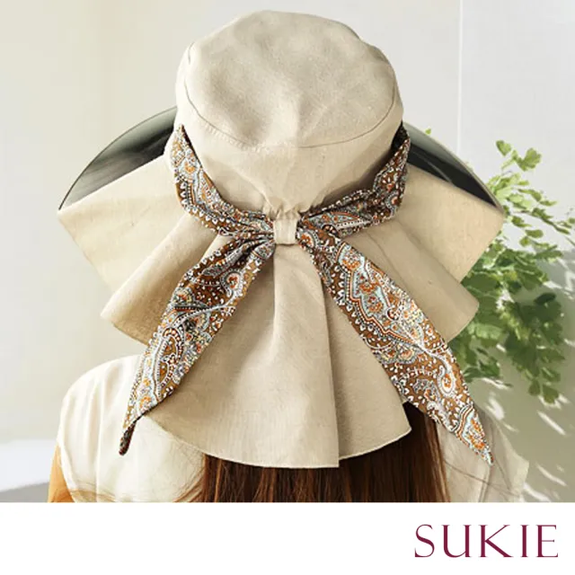 【Sukie】防曬帽 遮陽帽/韓版大帽檐可摺疊PVC防曬鏡片護頸遮陽帽 外出帽(3色任選)