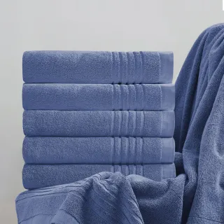 【OKPOLO】台灣製純棉加厚飯店大浴巾-摩登藍3條入(厚度升級與質感UP)
