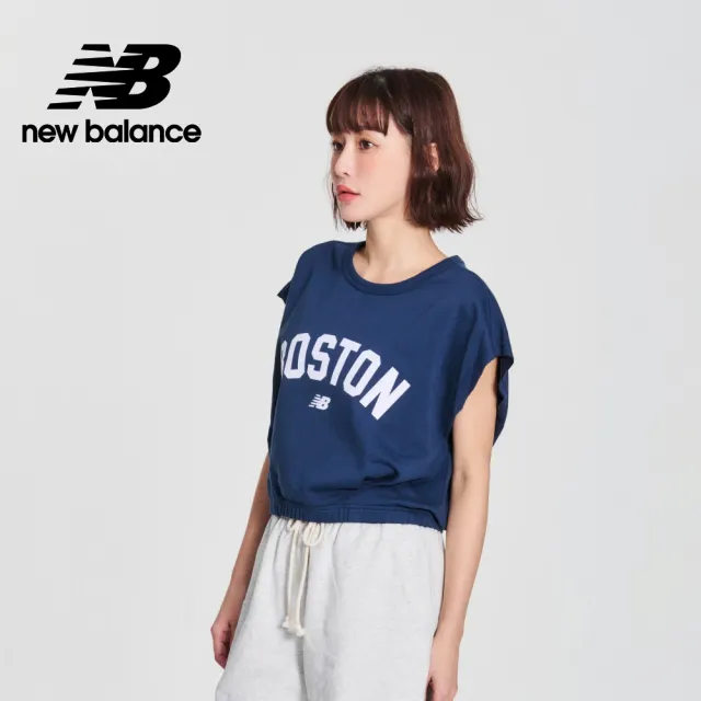 【NEW BALANCE】NB 植絨BOSTON短版上衣_WT41530NNY_女性_藍色(美版 版型偏大)