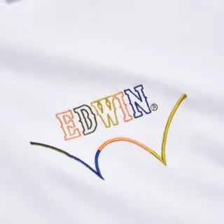 【EDWIN】男裝 彩色印花寬版短袖T恤(白色)