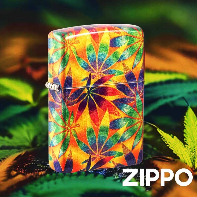 Zippo 繽紛大麻葉防風打火機(美國防風打火機)