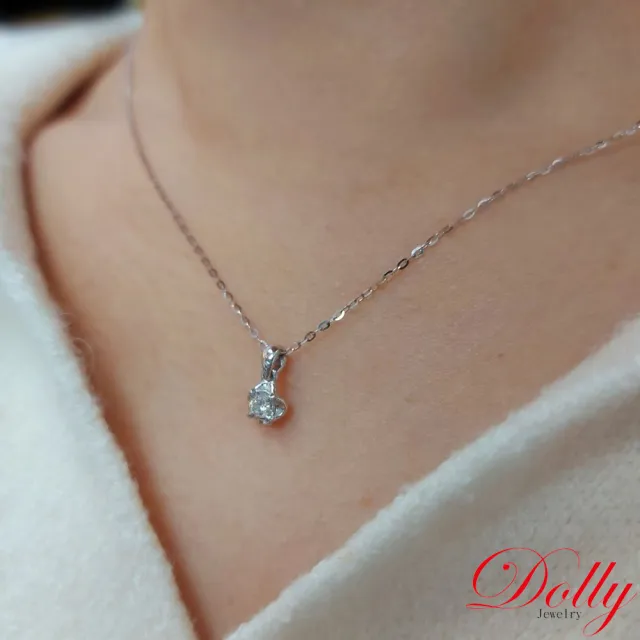 【DOLLY】0.10克拉 輕珠寶14K金完美車工鑽石鎖骨鍊(013)