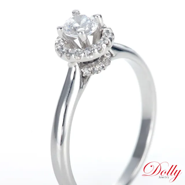 【DOLLY】0.30克拉 求婚戒18K金完美車工鑽石戒指(011)