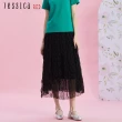 【Jessica Red】甜美百搭鬆緊腰泡泡紗長裙R43102（黑）