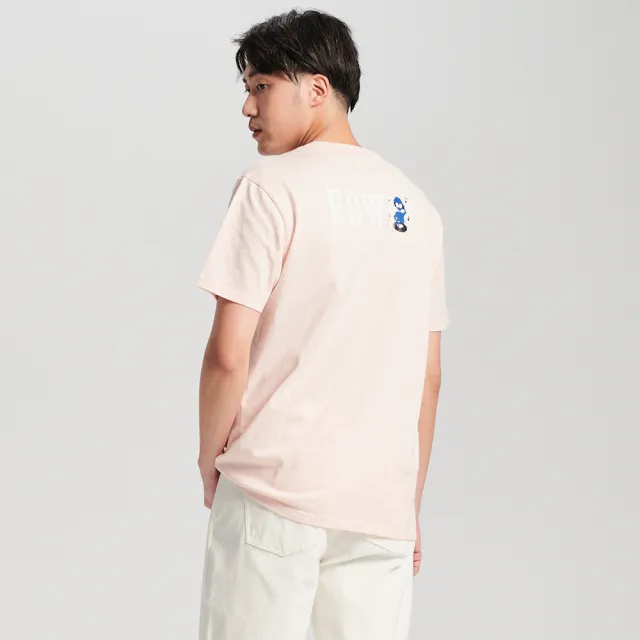 【EDWIN】男裝 外星人DJ短袖T恤(淡粉紅)