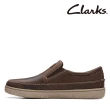 【Clarks】男鞋 Hodson Step  簡約質感縫線設計彈性大底便鞋 懶人鞋 輕便鞋 休閒鞋(CLM72158C)