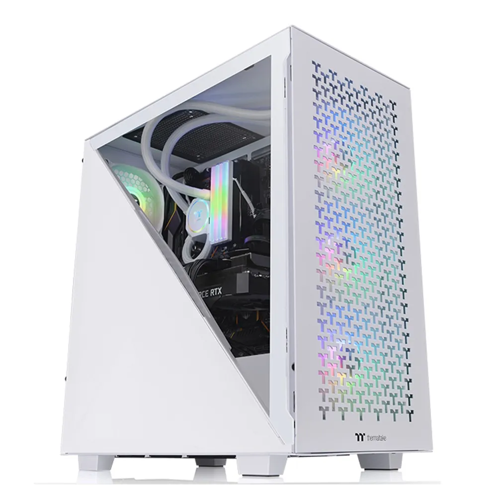 【Thermaltake 曜越】艾坦 Divider 300 TG Air 強化玻璃中直立式機殼 雪白版(CA-1S2-00M6WN-02)