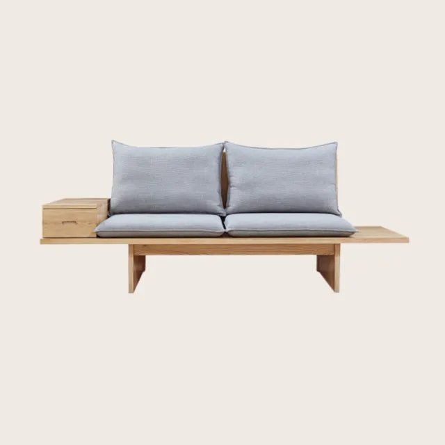 【橙家居·家具】/預購/侘寂系列實木雙人軟包沙發 SSX-W1802(售完採預購 木框沙發 軟墊沙發)
