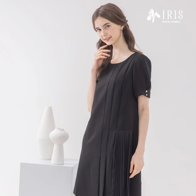 IRIS 艾莉詩 設計感幾何緞面長裙-3色(42217)好評