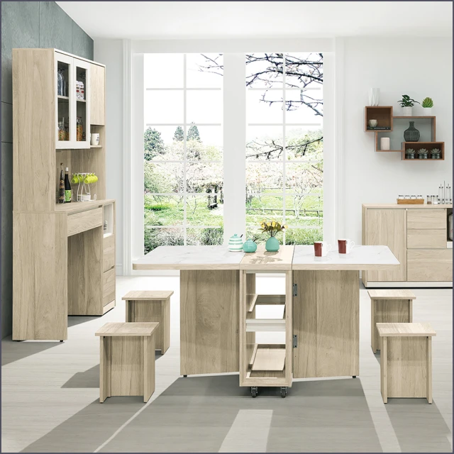 WAKUHOME 瓦酷家具 Ariel極簡主義白楓木5尺餐櫃