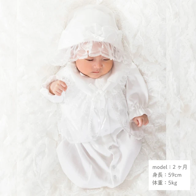 【日本OP mini】二件式新生兒派對禮服組/彌月禮 2款(新生兒 日本製  連身衣 嬰兒帽 蕾絲)