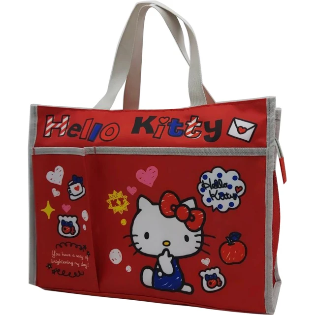 SANRIO 三麗鷗 Hello kitty橫式補習袋(台灣正版授權)