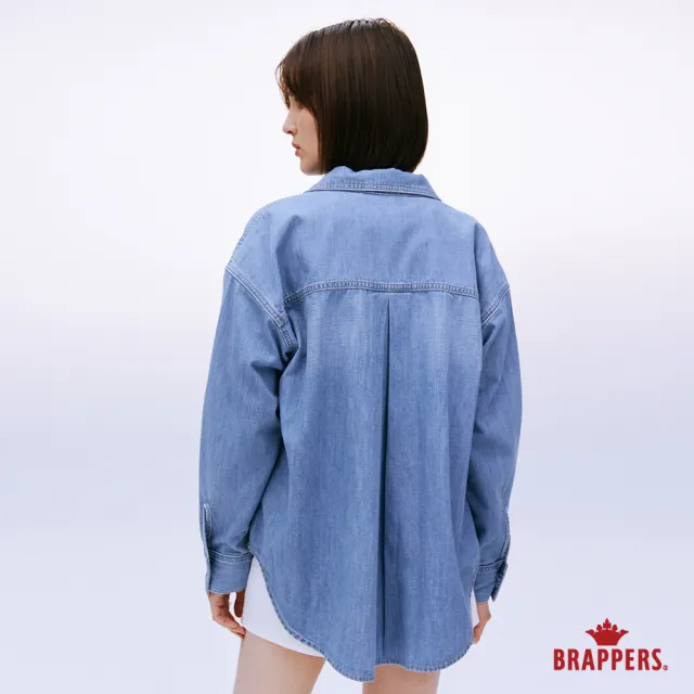 【BRAPPERS】女款 牛仔寬版長袖襯衫(淺藍)