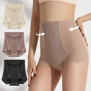 【enac 依奈川】3件組 現貨 蠶絲雙支撐高腰收腹塑身褲/無痕內褲/女內褲/高腰內褲/性感內褲/保暖內褲(隨機)