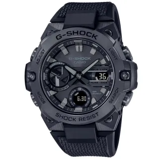【CASIO 卡西歐】G-SHOCK 藍牙連線 碳核心防護 太陽能雙顯腕錶 爸爸節  七夕 情人節 禮物(GST-B400BB-1A)