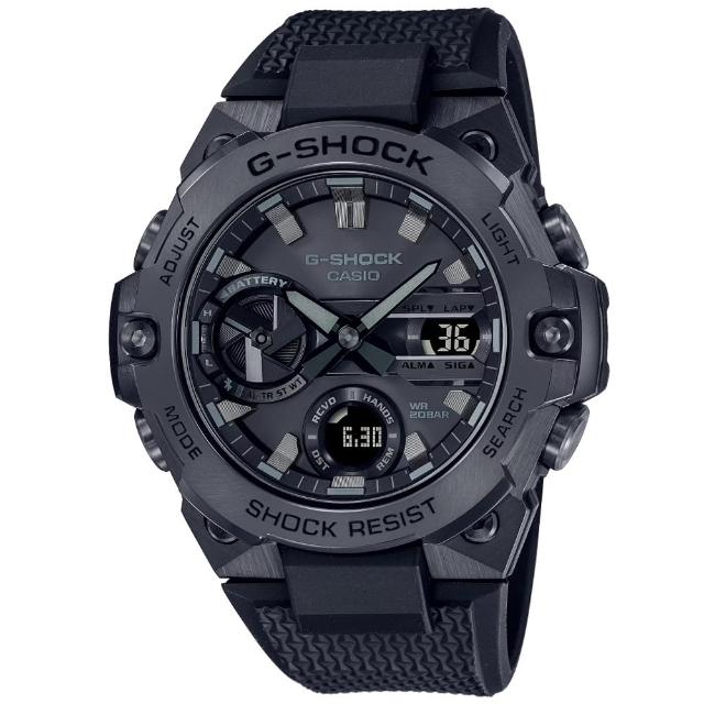 【CASIO 卡西歐】G-SHOCK 藍牙連線 碳核心防護 太陽能雙顯腕錶 推薦 送禮 畢業禮物(GST-B400BB-1A)