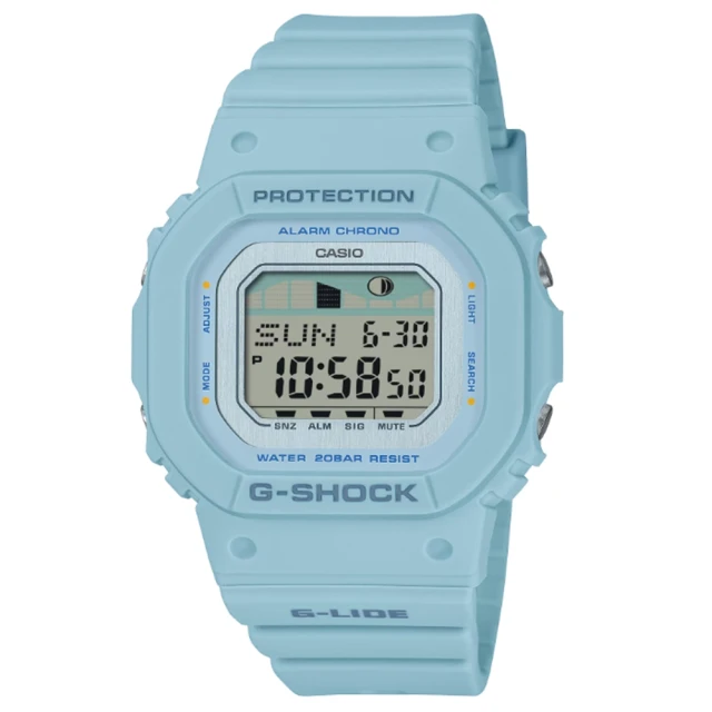 CASIO 卡西歐 G-SHOCK 纖薄精巧 衝浪運動 潮汐顯示 海洋水藍 GLX-S5600-2_40.5mm