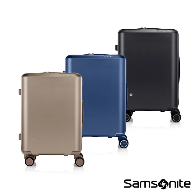 【Samsonite 新秀麗】20吋Evoa Z 拉絲光澤防盜拉鍊PC減震輪行李箱(多色可選)