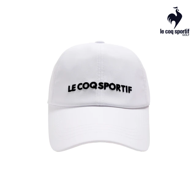 LE COQ SPORTIF 公雞 高爾夫系列 男款白色基本款LOGO刺繡可調節棒球帽 QGT0K111