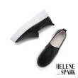 【HELENE_SPARK】簡約百搭純色全真皮厚底休閒鞋(黑)