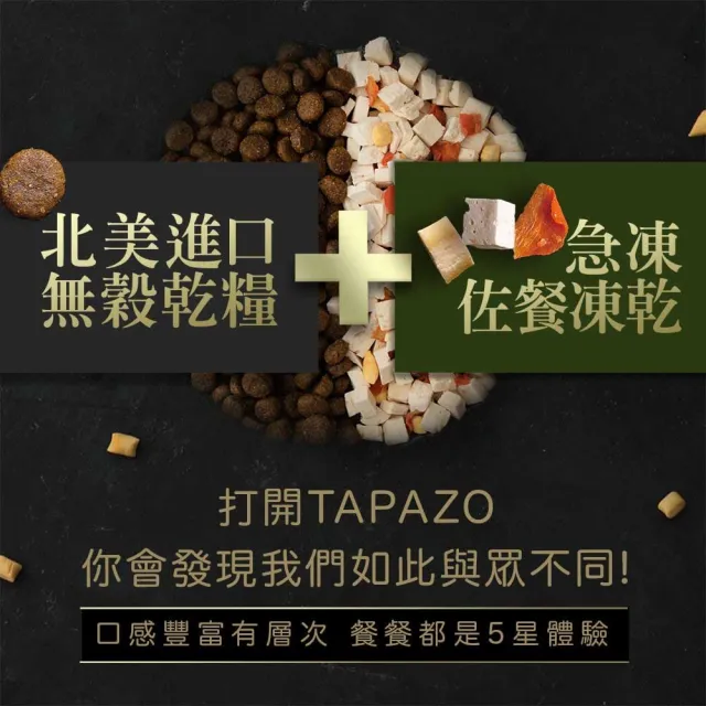 【TAPAZO 特百滋】凍乾三重奏-熟齡犬低敏雞肉配方 5磅(狗飼料 狗乾糧 熟齡犬 老犬 低敏 無穀)