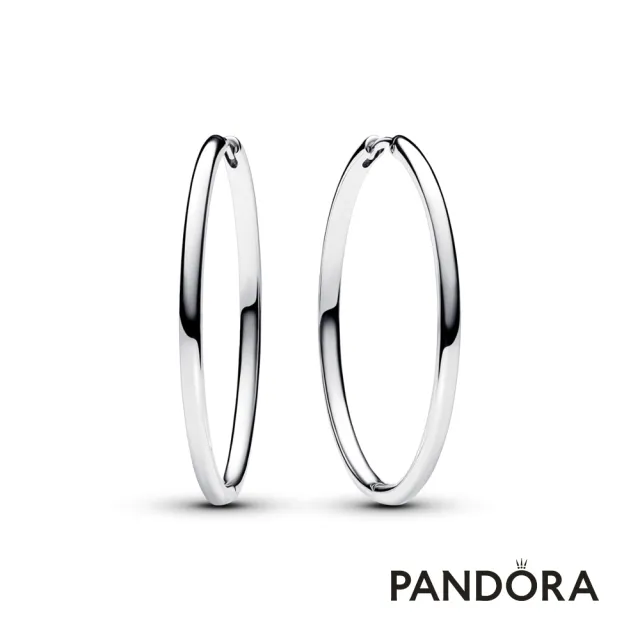 【Pandora 官方直營】Pandora Moments 光滑特大串飾耳環圈
