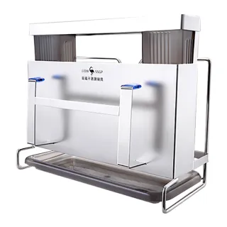 【新錸家居】德國SSGP升級款304不鏽鋼刀具菜刀筷子桶鍋蓋砧板一體收納架(免釘/打孔、壁掛式/放檯面置物架)