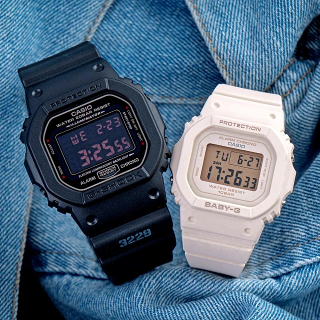 CASIO 卡西歐 G-SHOCK x BABY-G 流行約定電子情人對錶/黑x粉(DW-5600MS-1DR+BGD-565U-4DR)