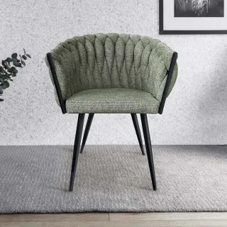 【Hampton 漢汀堡】艾拉布面扶手椅-橄欖綠(餐椅/布面餐椅/休閒椅/工作椅/接待椅)