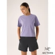 【Arcteryx 始祖鳥官方直營】女 Taema Crop Logo 快乾短袖圓領衫(藍香雜紫)