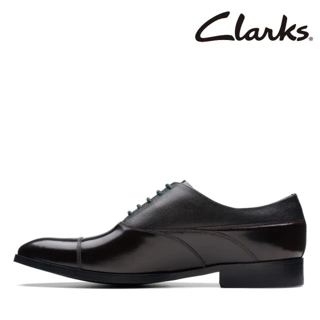 【Clarks】男鞋Craft Clifton Go 高級拋光亮光皮革橫飾牛津紳士鞋 皮鞋(CLM74545D)