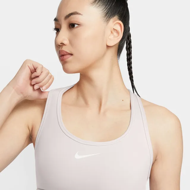 【NIKE 耐吉】運動內衣 女款 中度支撐 AS W NK SWSH MED SPT BRA 白 DX6822-020